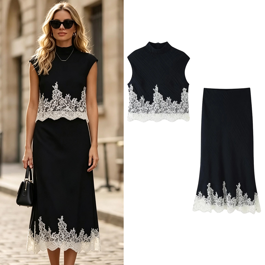 Midi Skirt Floral - Completo elegante da donna composto da