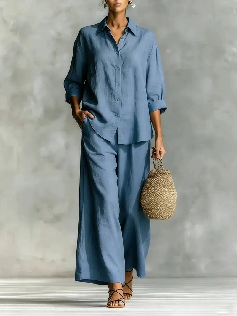 Linen Pant Wide - Nuovo Completo Casual da Donna con