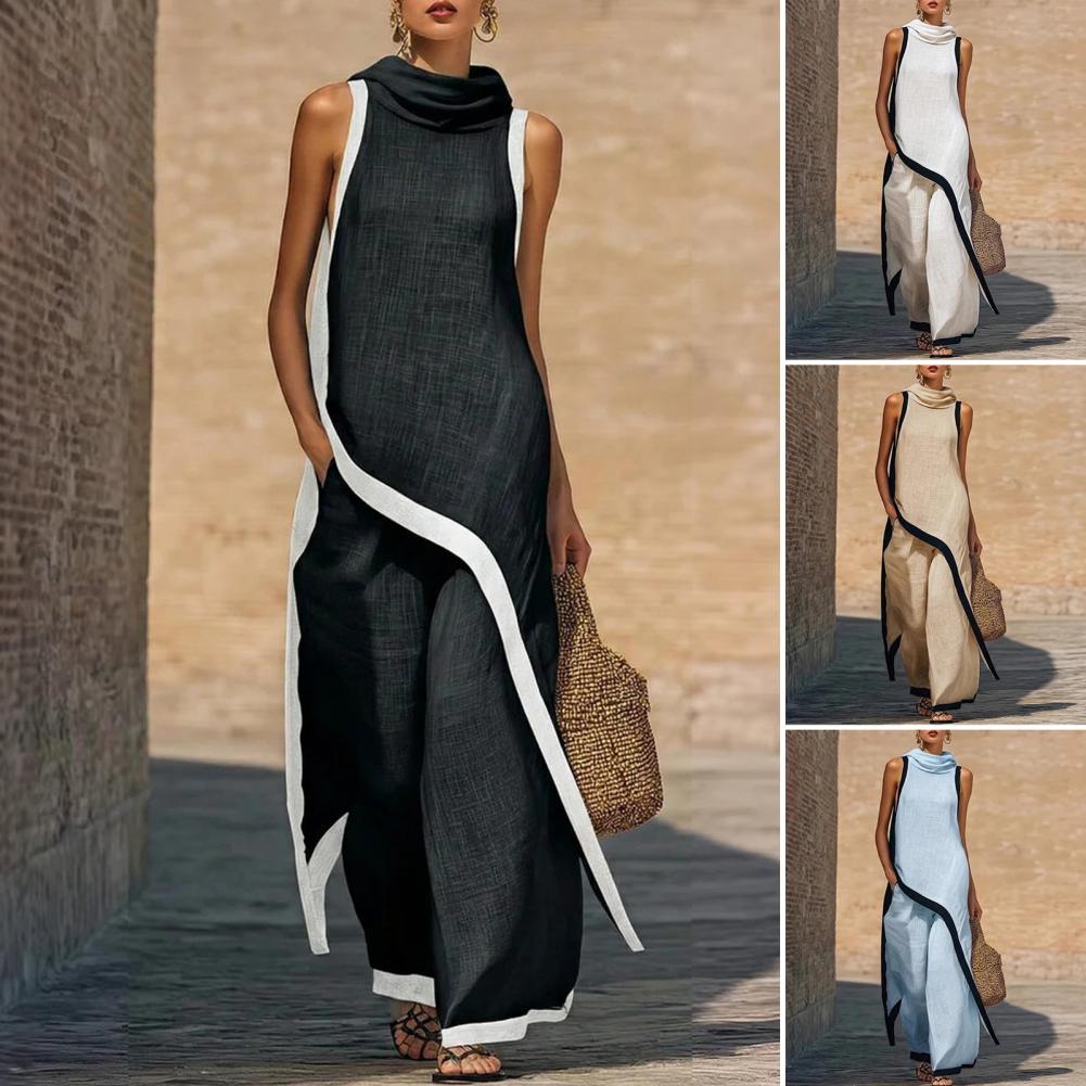 Linen Pant Wide - Completo Due Pezzi da Donna in
