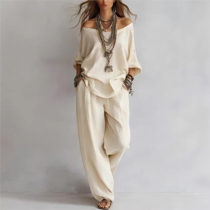 Completo da donna due pezzi co - Linen Pant Wide recensione e prezzo