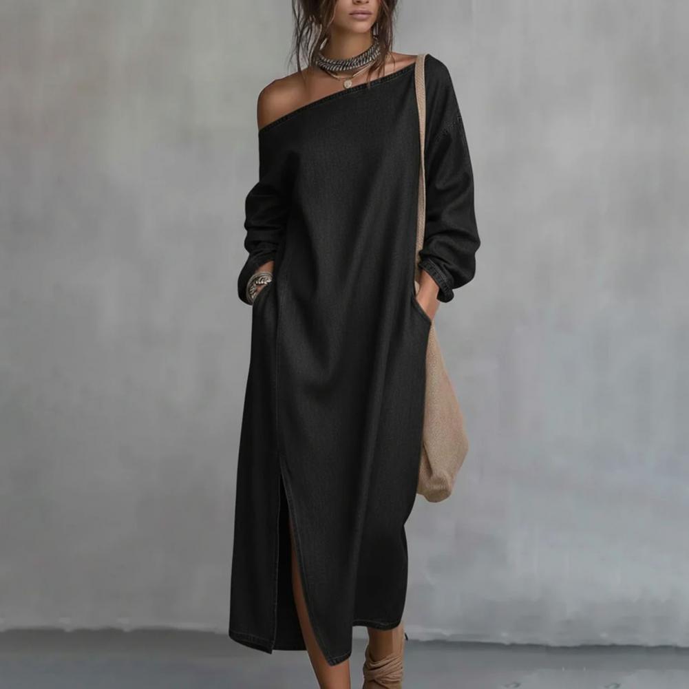 Abito lungo monospalla da donn - Linen Dress Wrap recensione e prezzo