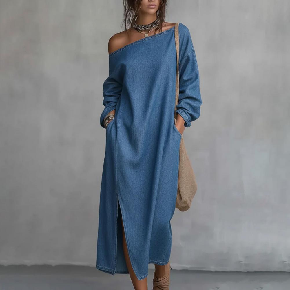 Abito lungo monospalla da donn - Linen Dress Wrap recensione e prezzo