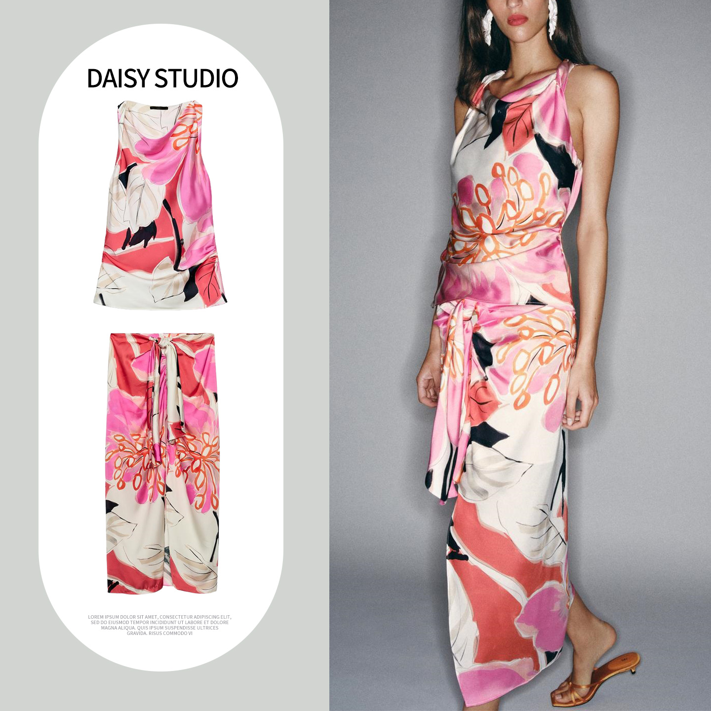 Gonna midi a vita alta, abito  - Midi Skirt Floral recensione e prezzo
