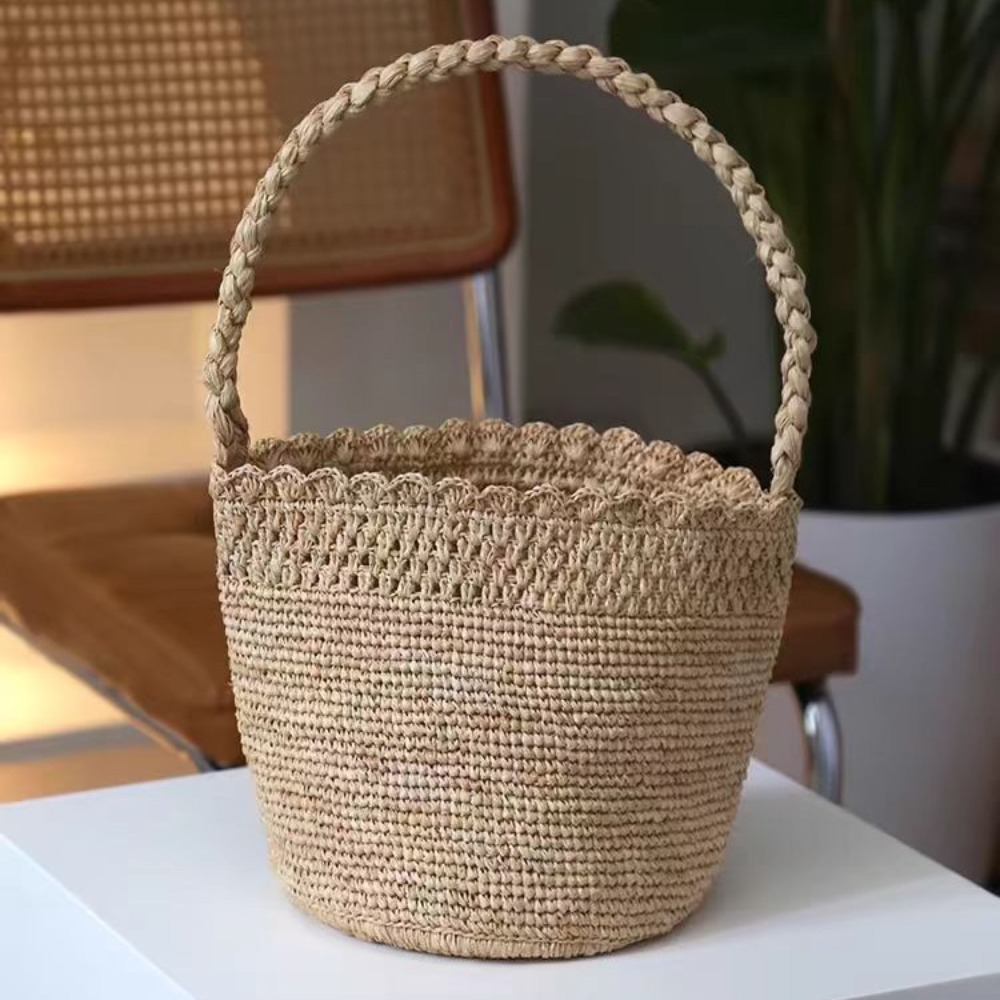Borsa a secchiello in paglia f - Crochet Bag Raffia recensione e prezzo