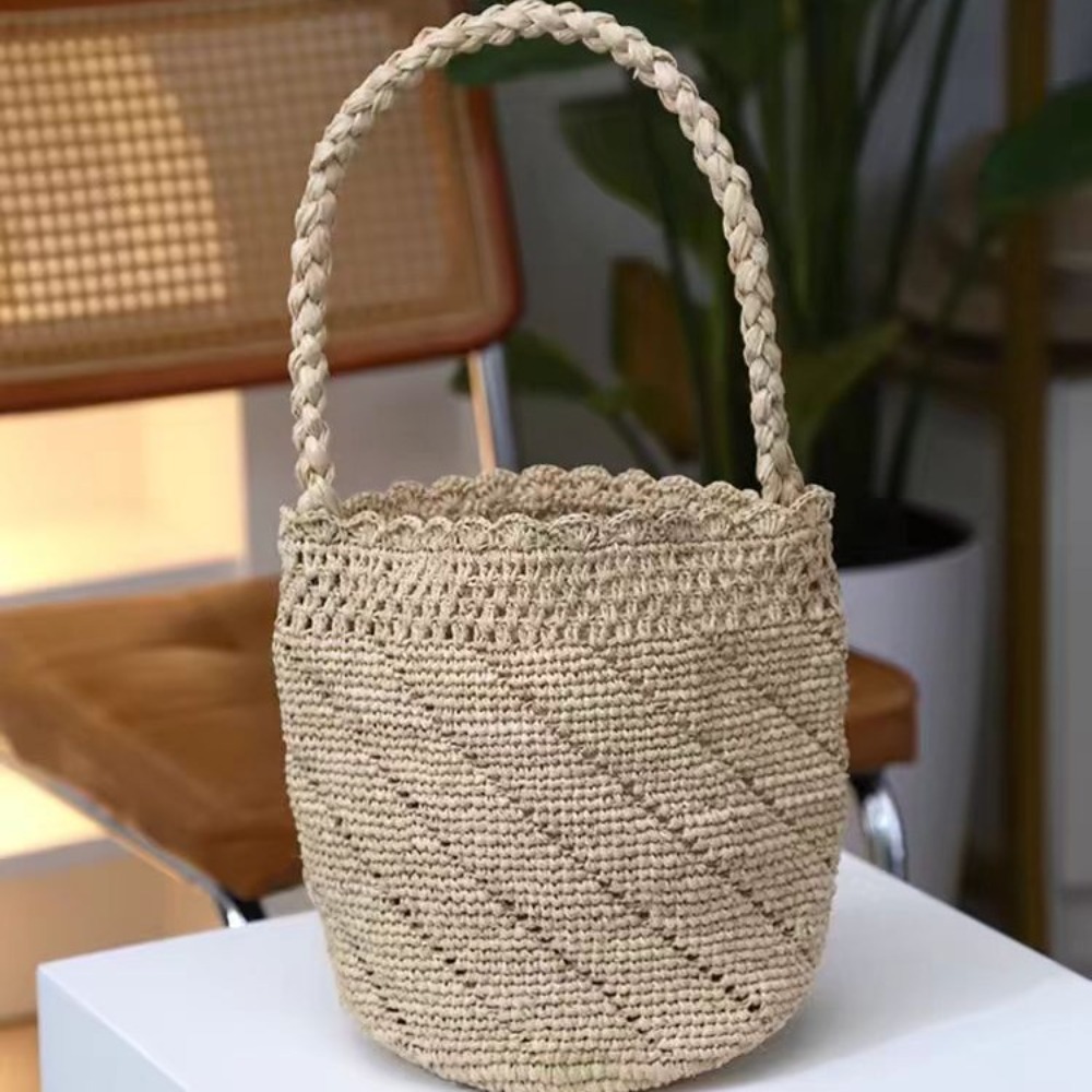 Borsa a secchiello in paglia f - Crochet Bag Raffia recensione e prezzo